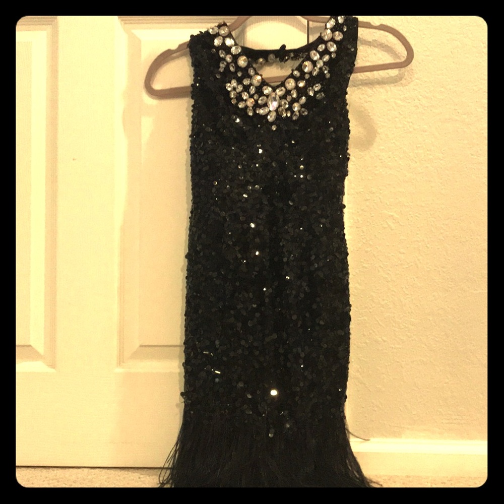 MacDugggal Couture black sequin cocktail dress!